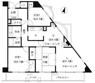 シャムロックⅡコート【3階】の間取り