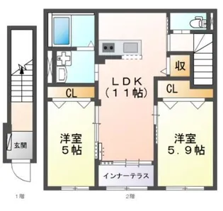 ロイヤルパレス魚崎【2階】の間取り