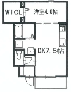 クレールベルヴィル立花【1階】の間取り