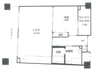 ジュリオ朝霧【5階】の間取り