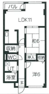 ゼフィール西明石【4階】の間取り