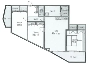 グランドシャトー西明石【3階】の間取り