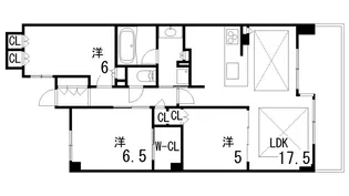 ザ・パークハウス住吉川【2階】の間取り