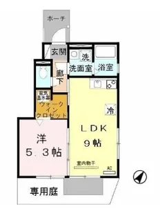 1LDKの間取り画像