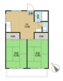 ホワイトハウス【2D号室】の間取り