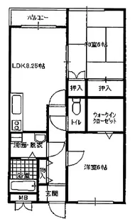 エスポワール富田【303号室】の間取り