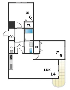 シェトワ西脇【306号室】の間取り