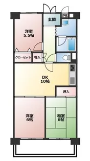 パレス朝霧ヶ丘【3階】の間取り