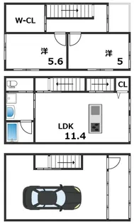 兵庫県明石市大久保町大窪【テラスハウス】の間取り