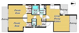 御影大蔵マンション【3階】の間取り