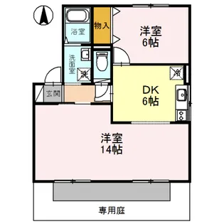 ヴェールハイム霞ヶ丘【1階】の間取り