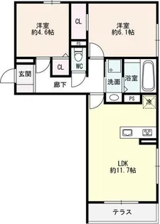 フェリーチェ明石大久保【1階】の間取り