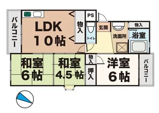 クリスタル明舞【4階】の間取り