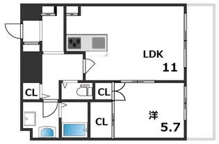 YKハイツ小久保【805号室】の間取り
