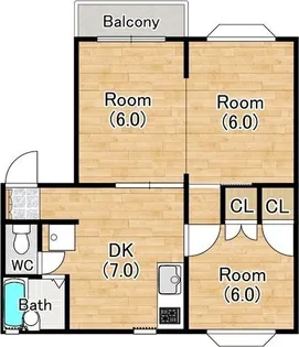 YTパルデメール【102号室】の間取り