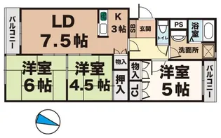 コーポ大津和【2階】の間取り