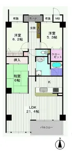 ラモール芦屋【5階】の間取り