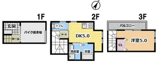 アリビア旭が丘【102号室】の間取り