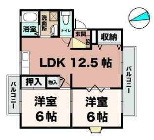 サクレクールコーベ【1階】の間取り