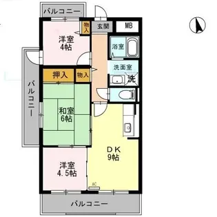 檜笠ハイツ【2階】の間取り