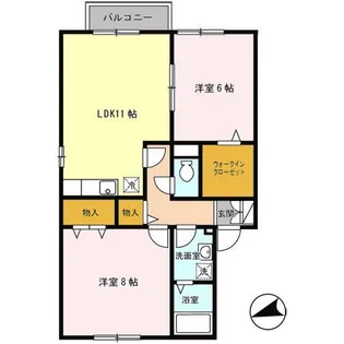 ラフィーネ二ツ屋【2階】の間取り