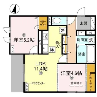 イルソラーレ須磨【305号室】の間取り