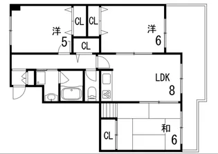 芦屋パティオ【3階】の間取り