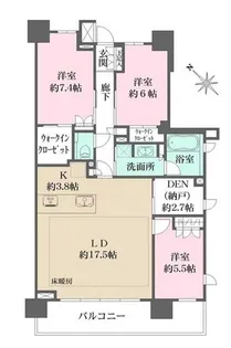 アトラス六甲【4階】の間取り