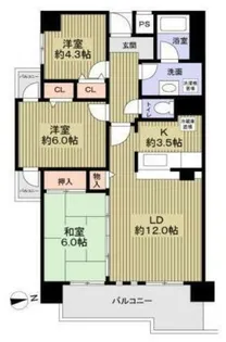 パレ清水が丘【3階】の間取り