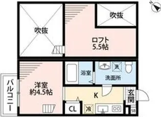 CREST COURT鷹取(クレストコートタカ【1階】の間取り