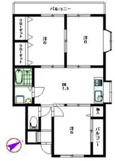 ハウスコートヤマフジC棟【2階】の間取り