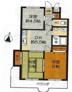 ビバリーハウス須磨壱番館【3階】の間取り