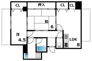ナガイビルレジデンス芦屋西【2階】の間取り