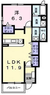 2LDKの間取り画像