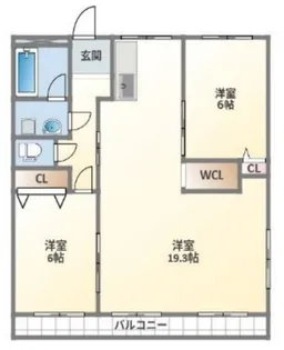 シャトー北別府【4階】の間取り