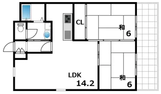 勝田ハイツ【1階】の間取り