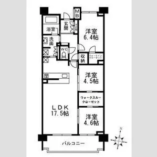 パークホームズ夙川松下町【3階】の間取り