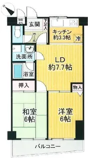 ライオンズマンション奥須磨【603号室】の間取り
