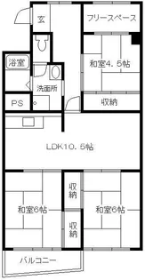 新吉田住宅2号棟【303号室】の間取り