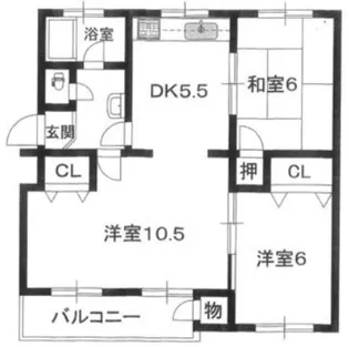 東垂水住宅1号棟【1-205号室】の間取り