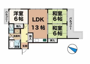 リバーハイツKANBEE【2階】の間取り