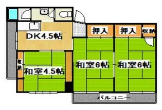 富士マンション【4階】の間取り