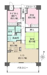 本山アーバンライフ【503号室】の間取り