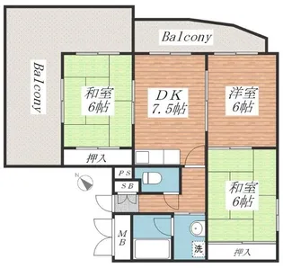 ベルトピア西明石Ⅵ【4階】の間取り