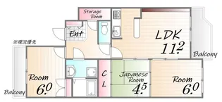 サンシャイン南別府【204号室】の間取り