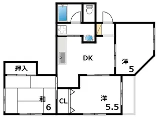 ヴィラコート深江【1階】の間取り