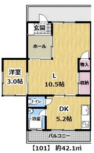 1LDKの間取り画像