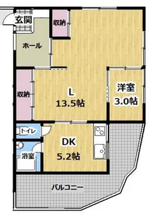 1LDKの間取り画像