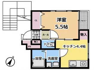1DKの間取り画像