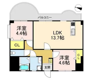フルール名谷【2階】の間取り
